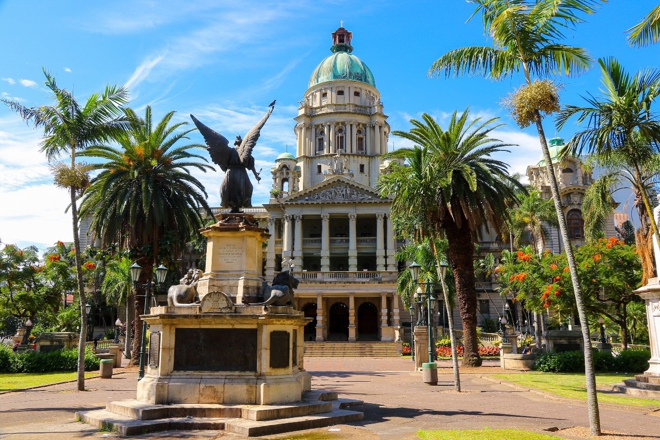 Durban City Hall with the War Memorial, KwaZulu-Natal province, South Africa