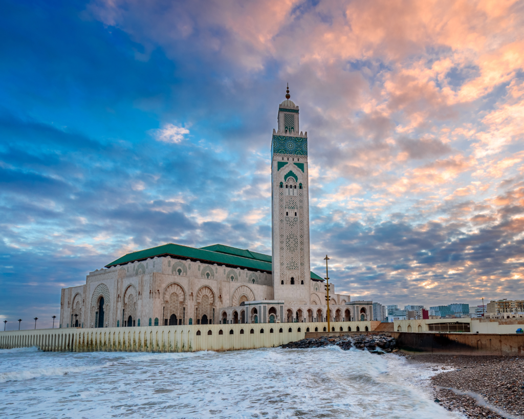 La Mosquée Hassan II, plus grande mosquée du Maroc. 